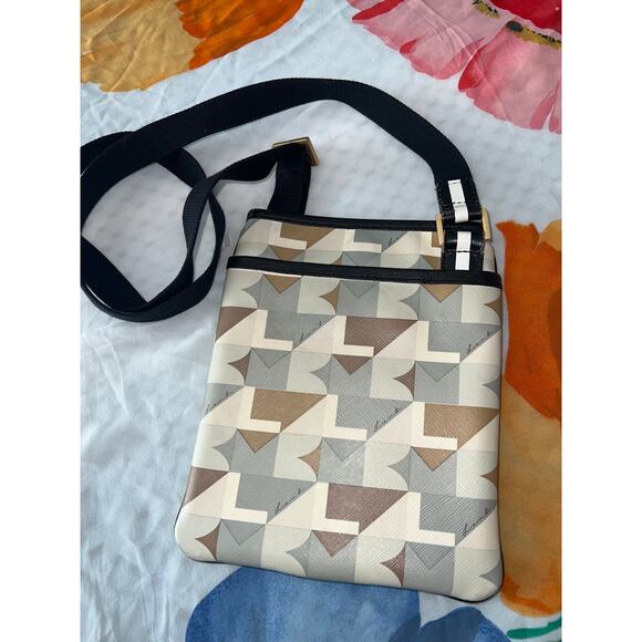 L.A.M.B. Crossbody Bag Geometric Print Logo Plate - Picture 5 of 8